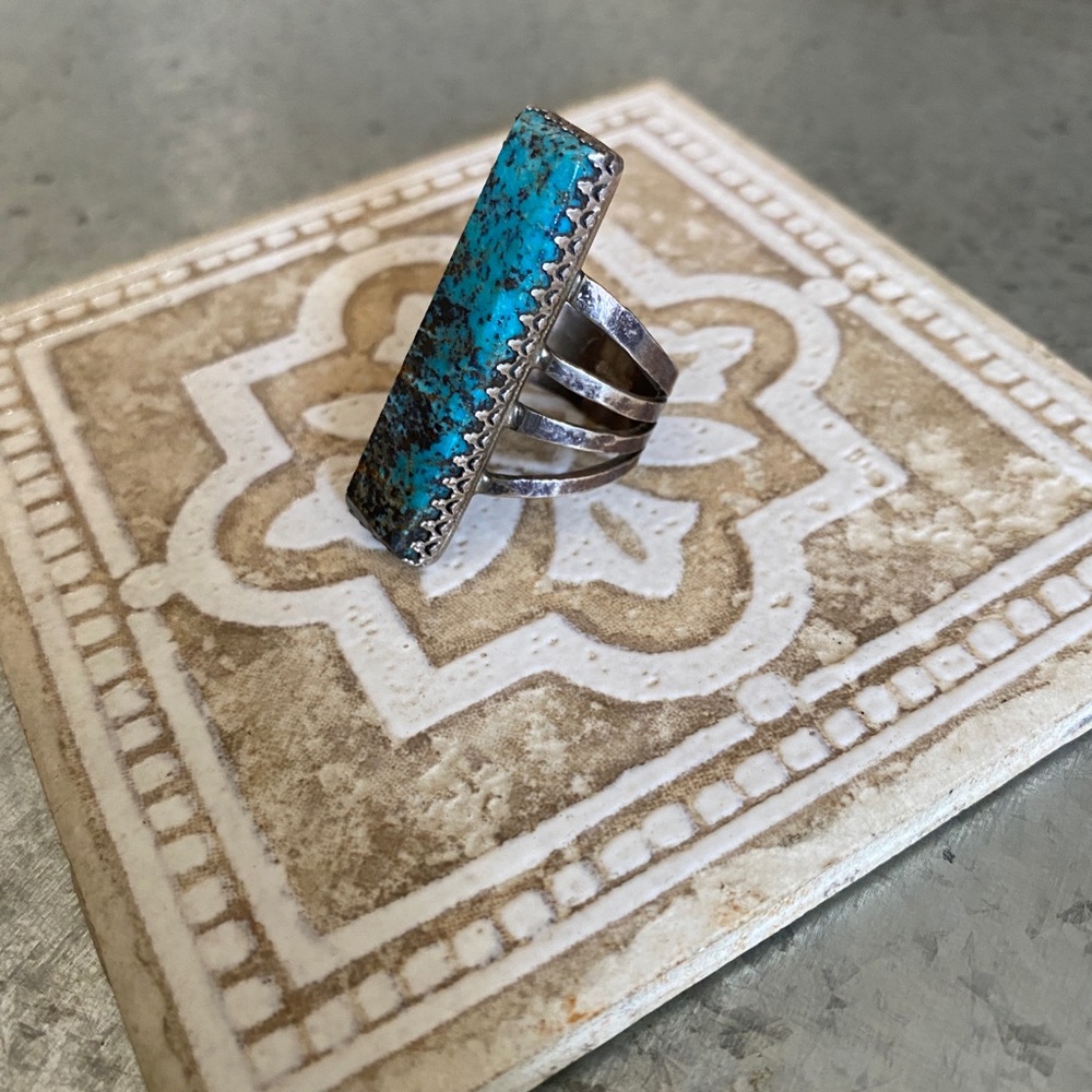 Native American sterling silver and turquoise ring